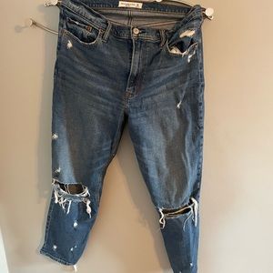 Abercrombie distressed straight jean